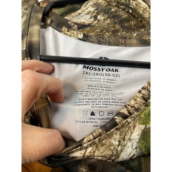Mossy Oak Long Sleeve Polyester Tee Camo Hunting 2XL Took tag off to wash - Picture 10 of 16